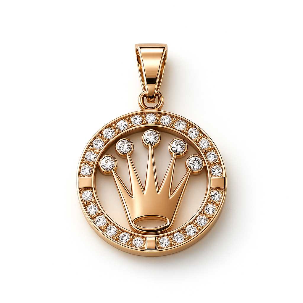 dije tipo Rolex en oro 18k rosado