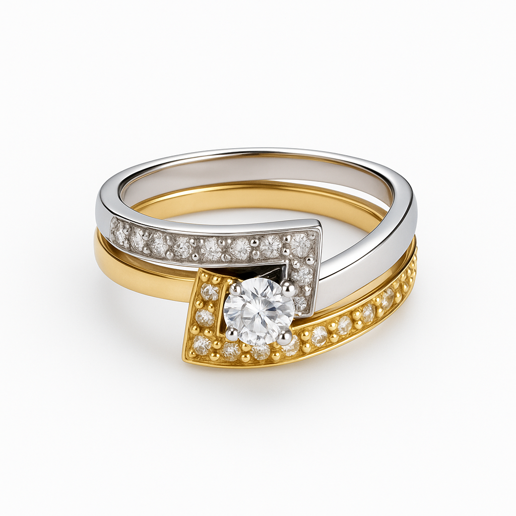 Anillo de dos oro 18k para dama